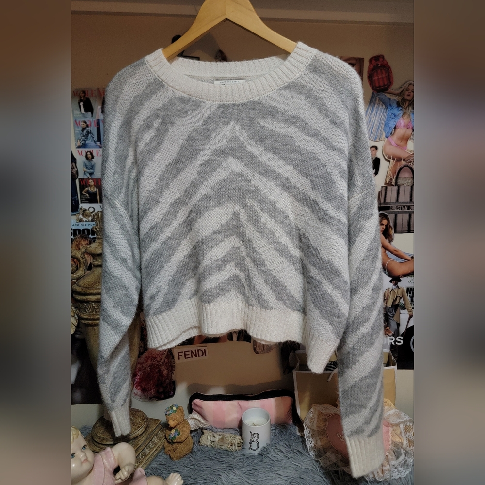 Soft Wool - American Eagle Zebra Print Sweater